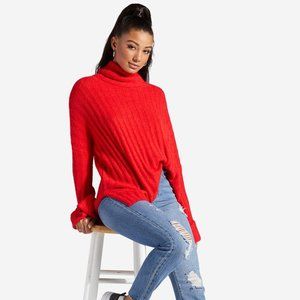 COZY TURTLENECK SWEATER RED. Winter & Fall.